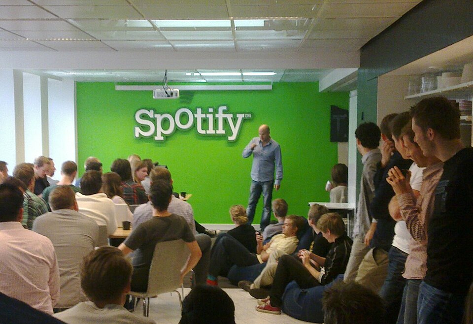 Daniel Ek – Spotify founder addressing his team, built a global music platform from Stockholm, Sweden