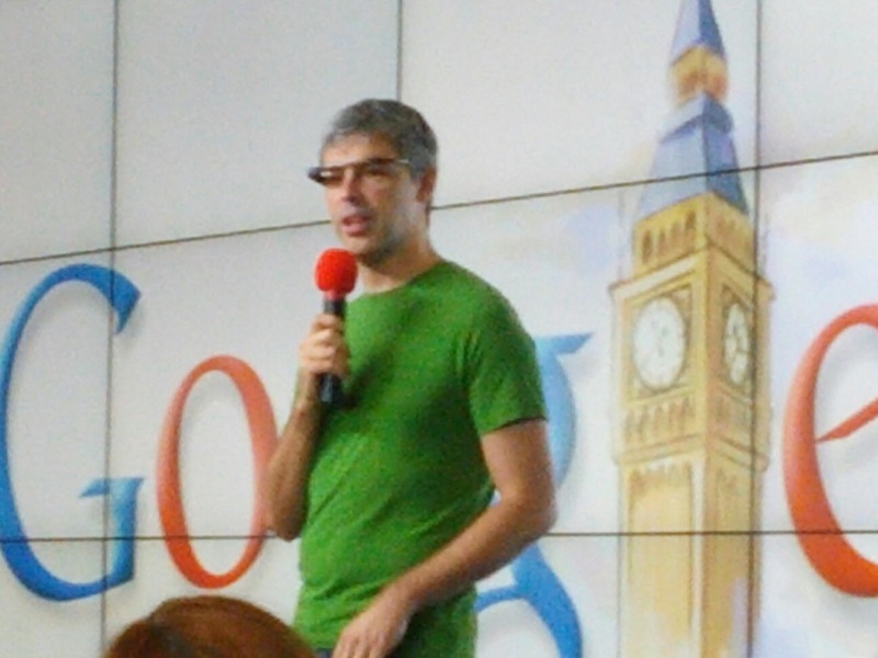 Google CEO Larry Page wearing Project Glass at Zeitgeist 2012, London, May 2012