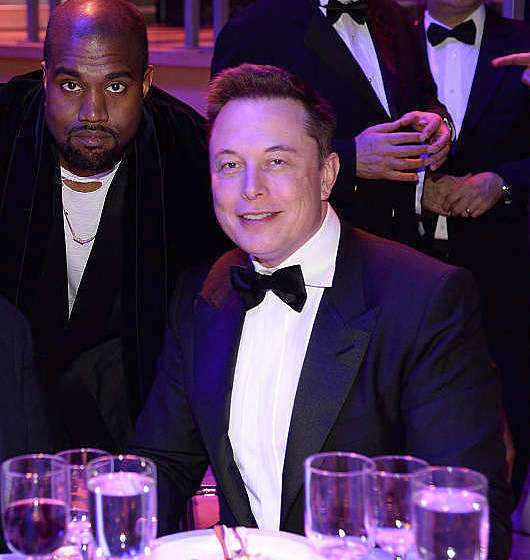 Elon Musk (SpaceX + Tesla) and Kanye West